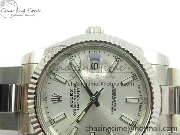 MiroTime 1229 DateJust 126334 SS Noob 1:1 904L Best Edition Silver Dial Stick Markers on Oyster Bracelet A HighQuality 3168